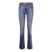 Højtaljede Flare Stretch Bomuldsjeans