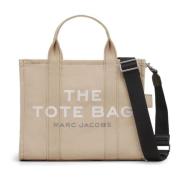 Elegant Beige Canvas Tote Taske