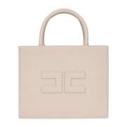 Beige Tote taske med dobbelt C-logo