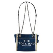 Denim Chain Crossbody Tote Bag