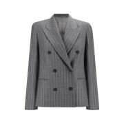 Stribet Uld Blazer Jakke