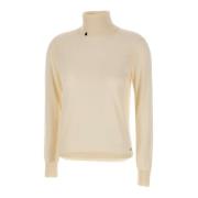 Dame Turtleneck Sweater, Creme, Lange Ærmer