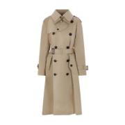 Beige Dobbeltbrystet Trenchcoat