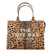 Leopard Stor Tote Taske Sort