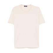 Beige Crew Neck Short Sleeve Shirt