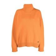 Orange Højhalset Sweater