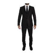 Elegant Brun Sort Skinnende 3-Delt Slim Fit Smoking