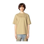 Sand Beige Logo T-Shirt Afslappet Pasform