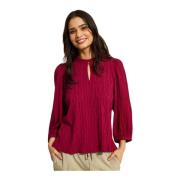 Burgundy Tove Bluse Elegant Stil