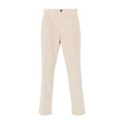 Slim Fit Beige Bomuld Bukser