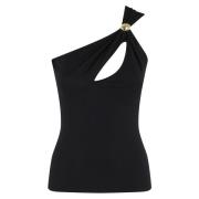 En-skulder Viskose Stretch Juvel Top