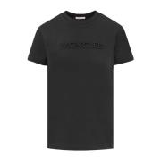 Bomuld T-shirt med Broderet Logo