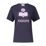 Linned T-shirt med Metallic Logo