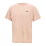 Pink Logo Print Crew Neck T-shirt