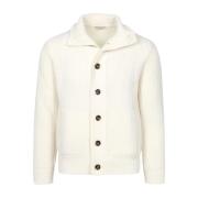 Creme Uldblanding Ribstrik Cardigan