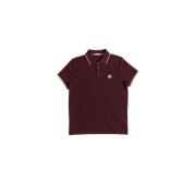 Bordeaux Polo Shirt med Trefarvet Detalje