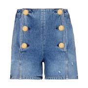 Denim shorts med knapper