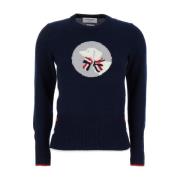 Intarsia Crewneck Merino Uld Sweater