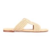 Raffia Square Toeline Slides