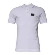 Hvid Bomuld Logo Polo T-shirt