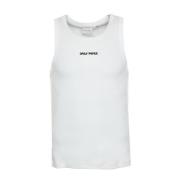 Ribbet tanktop med broderet logo