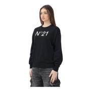 Sort Crewneck Sweater Elegant Moderne Stil