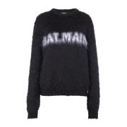 Logo Mohair Pullover Rund Hals