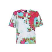 Blomstret bomuldst-shirt