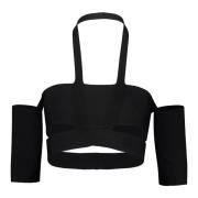 Ribstrikket Crop Top med Udsnit foran