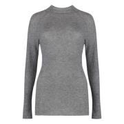 Ribbet uld turtleneck t-shirt