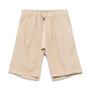 Beige Plisserede Shorts med Lommer