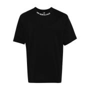 Sort Logo Print T-shirt med Crew Neck