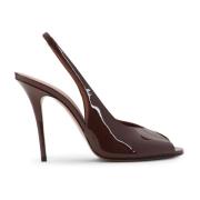 Chocolate Sling Patent Pumps