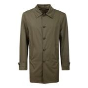 Brun Nylon Trench Coat med knapper