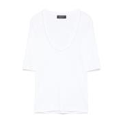 Hvide Scoop Neck T-shirts og Polos