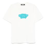 Hvid Crew Neck T-shirt Print Italien