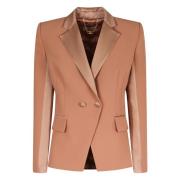 Satin Revers Crepe Blazer