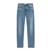 Blå Brugte Straight-Fit Denim Jeans