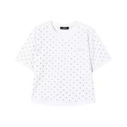 Boxy T-shirt med Strass Pynt