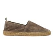 Suede Slip-On Espadriller med Broderede Detaljer