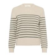 Stribet Bomuldspullover Sweater