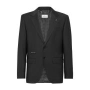 Elegant Sort Blazer med Unikt Design