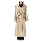 Lys Beige Bomuld Twill Trenchcoat