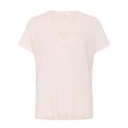 V-Hals T-shirt Mauve Chalk