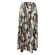 Flowing Silk Midi Nederdel Knap foran