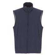 Blå Ærmeløs Høj Hals Sweater Vest