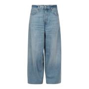 Wide Leg Blue Jeans