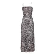 Zebra Print Midi Kjole