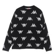 Klassisk Herre Crewneck Sweater Sort/Hvid