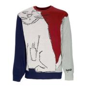 Multi Strikket Crew Neck Sweater